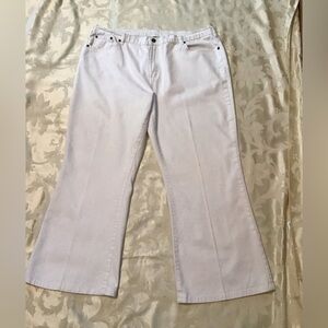 DG2 DIANE GILMAN Women’s White 5-Pocket Flared Button/Zip Stretch Jeans 18W